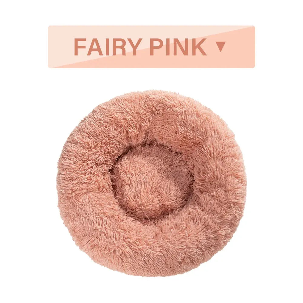 Fluffy Donut Dog Bed Warm Soft Long Plush Pet Cushion Dog House Cat Bed Washable Pet Sofa Mat Calming Samll Large Dog Beds - Bellarte Enchanté Fluffy Donut Dog Bed Warm Soft Long Plush Pet Cushion Dog House Cat Bed Washable Pet Sofa Mat Calming Samll Large Dog Beds